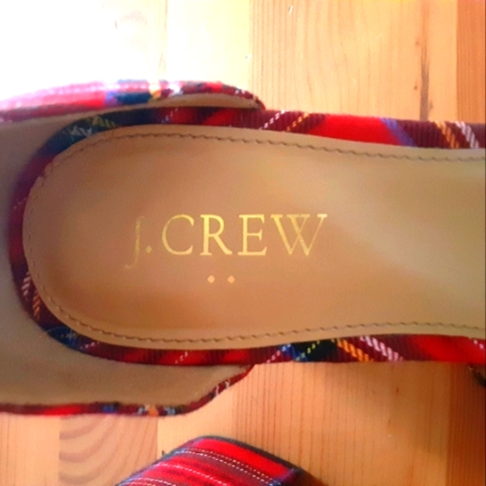 J.Crew Tartan Plaid Strappy Women's Heels Shoes Pumps - Picture 4 of 12